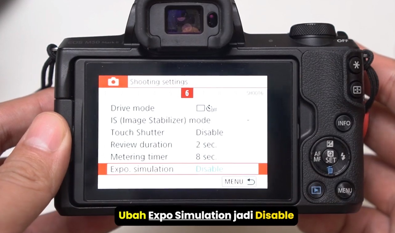 Exposure Simulation Canon EOS M50